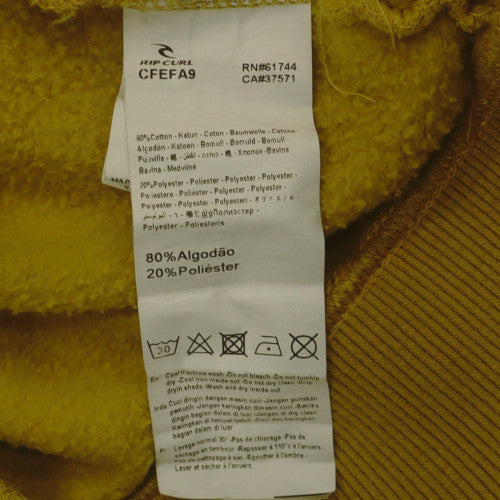 Rip Curl Womens Yellow Pullover Hoodie Size 12 Cotton Blend