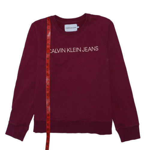 Calvin Klein Jeans Womens Burgundy XL Cotton Logo Sweatshirt