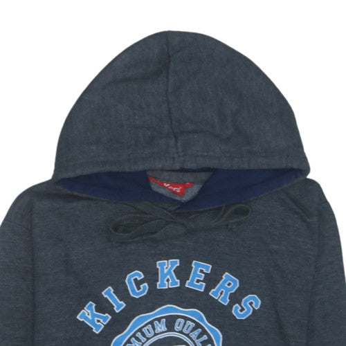 Kickers Men's Grey Pullover Hoodie S Logo Graphic Print