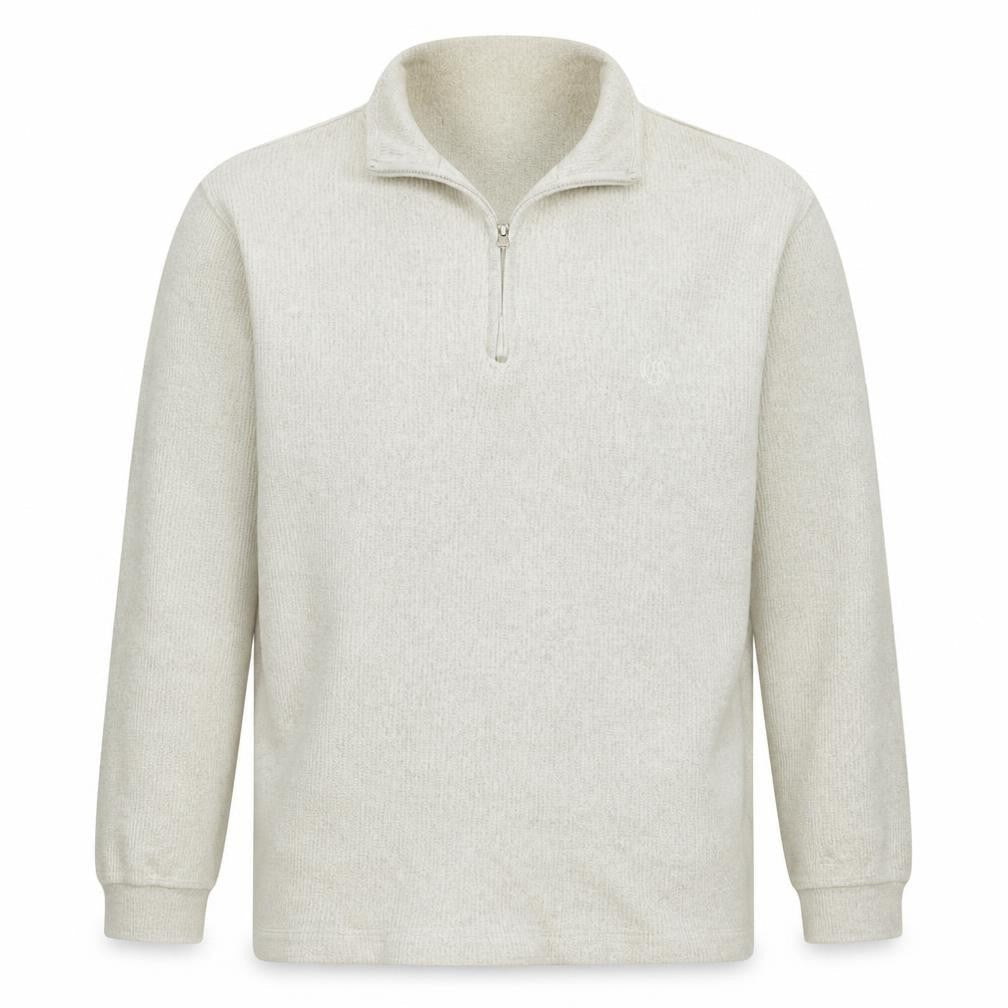 Chaps Men’s Beige 1/4 Zip Mock Neck Pullover Sweatshirt L