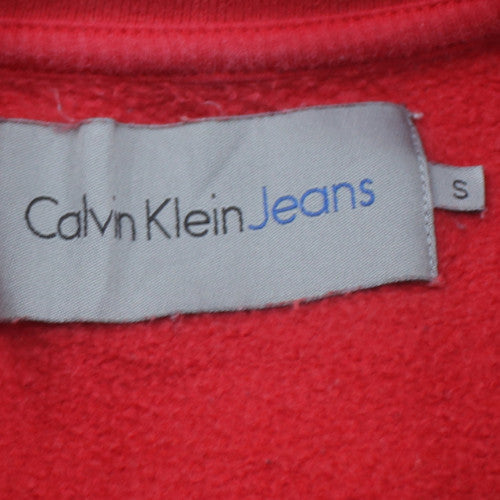 Calvin Klein Jeans Men's Red Small Pullover Logo Sweatshirt