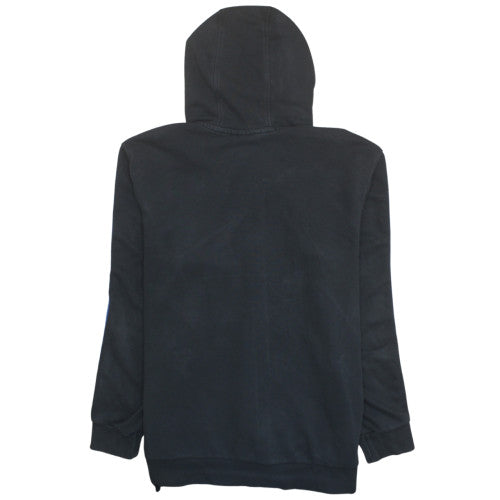 Adidas Men's Black XL Full Zip Hoodie with Blue Logo Detail