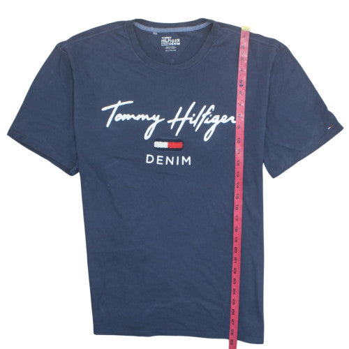 Tommy Hilfiger Men's Blue XL Denim Logo Short Sleeve T-Shirt