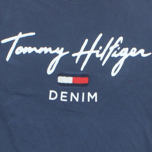 Tommy Hilfiger Men's Blue XL Denim Logo Short Sleeve T-Shirt