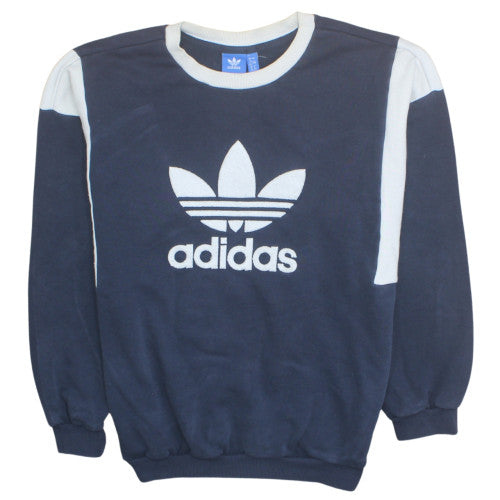 Adidas Womens Navy Sweatshirt Size 12 Crew Neck Logo Pullover