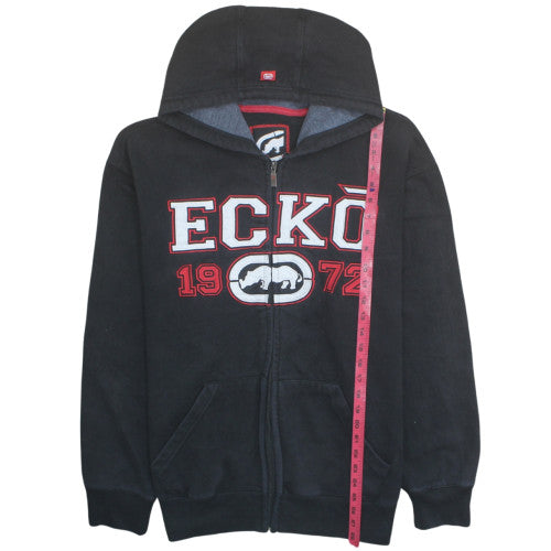 ECKO UNLTD Mens Black XL Full Zip Hoodie Graphic Logo Sweatshirt