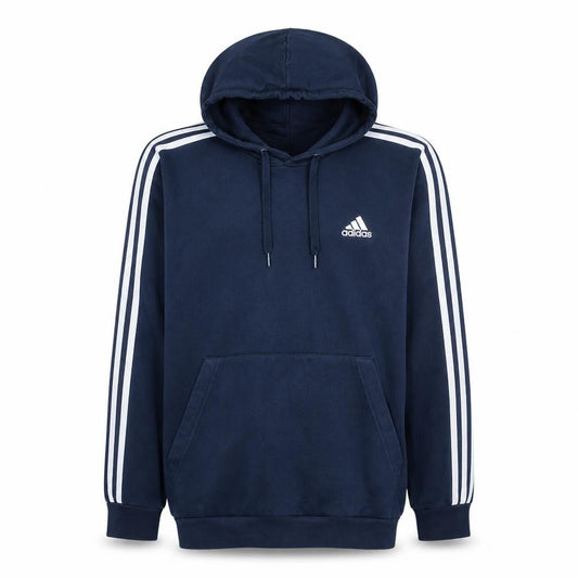 Adidas Mens Blue Pullover Hoodie L Sports Fleece Sweatshirt