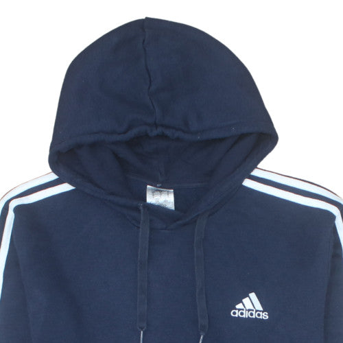 Adidas Mens Blue Pullover Hoodie L Sports Fleece Sweatshirt