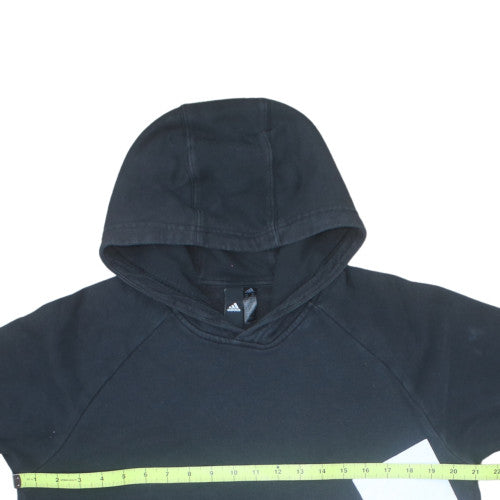 Adidas Men's Black Medium Pullover Hoodie Regular Fit Logo Fleece