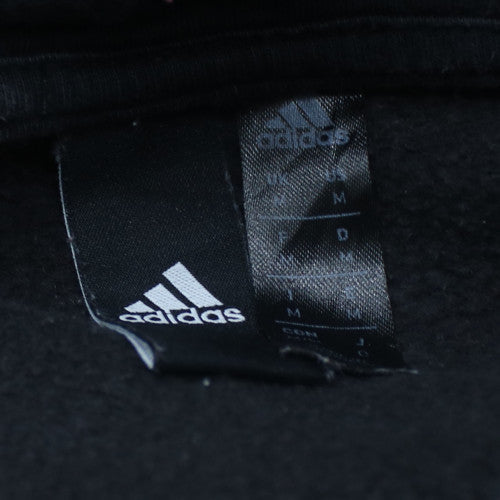 Adidas Men's Black Medium Pullover Hoodie Regular Fit Logo Fleece