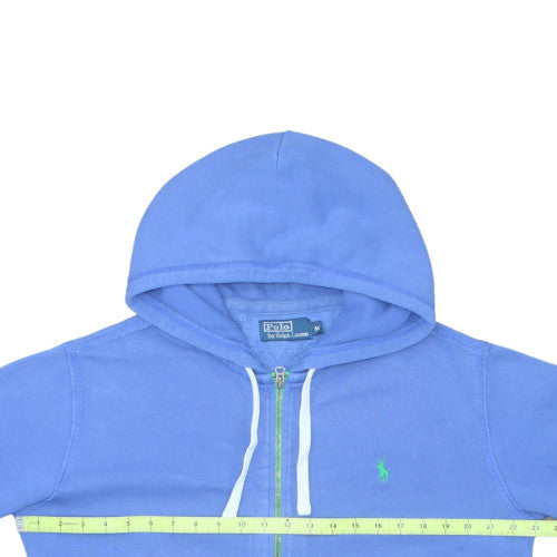 Ralph Lauren Men's Blue Full Zip Hoodie Size M Fleece Cotton Blend