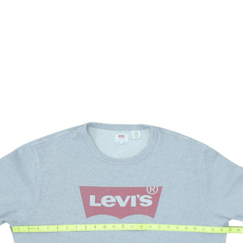 Levi's Men's Grey Crew Neck Logo Sweatshirt Size L