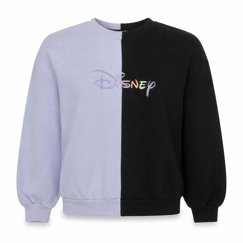 Disney Women's Black & Lilac Colourblock Pullover Sweatshirt XS/S