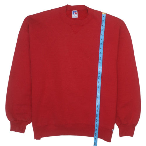Russell Athletic Men Red XL Pullover Sweatshirt Vintage Crew Neck