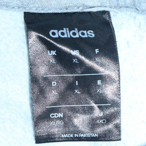Adidas Men’s Grey Full Zip Hoodie XL Sports Fleece Sweatshirt