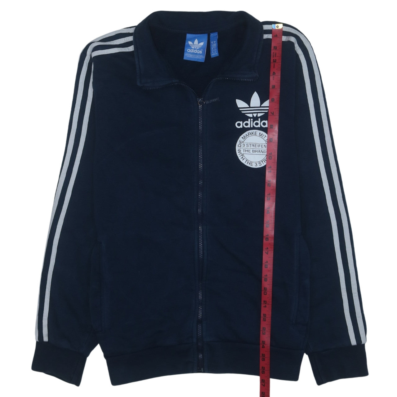 Adidas Men's Blue Full Zip Logo Sweatshirt Size M