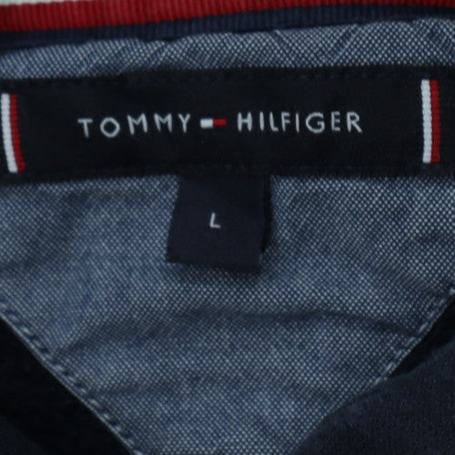Tommy Hilfiger Women’s Black Pullover Hoodie L Logo Cotton Blend
