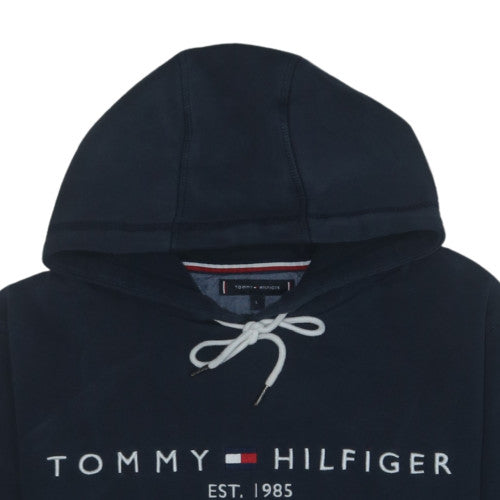 Tommy Hilfiger Women’s Black Pullover Hoodie L Logo Cotton Blend