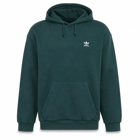 Adidas Men's Green Pullover Hoodie L Logo Fleece Sweatshirt