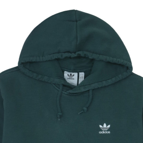 Adidas Men's Green Pullover Hoodie L Logo Fleece Sweatshirt