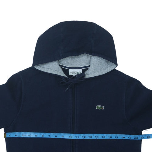 Lacoste Sport Men's Navy Full Zip Hoodie Size M Cotton Blend