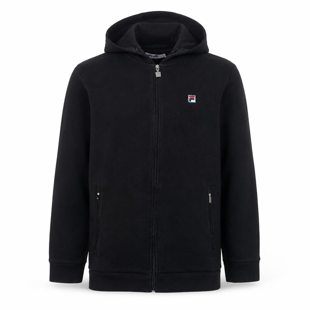 Fila Mens Black XL Full Zip Hoodie Cotton Blend Sportswear