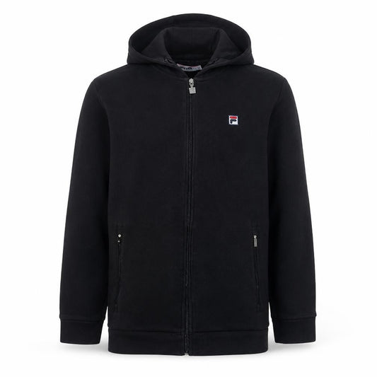Fila Mens Black XL Full Zip Hoodie Cotton Blend Sportswear
