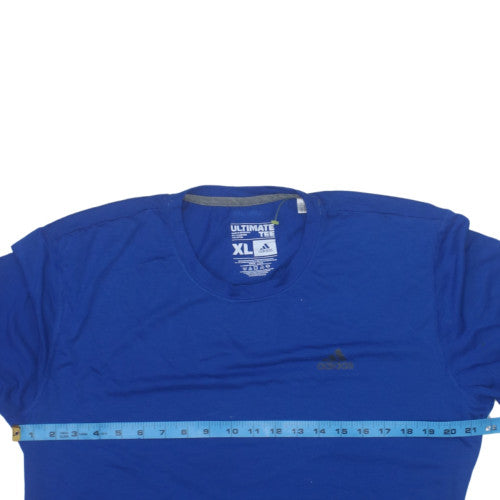 Adidas Men's Blue XL Ultimate Tee Crew Neck Short Sleeve T-Shirt
