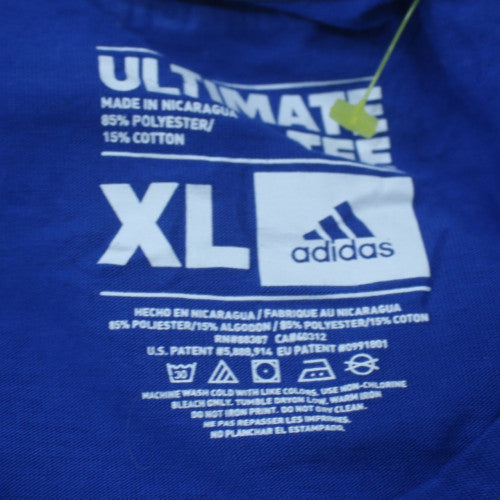Adidas Men's Blue XL Ultimate Tee Crew Neck Short Sleeve T-Shirt