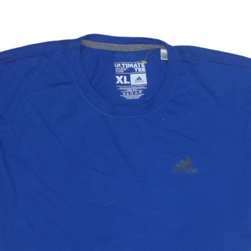 Adidas Men's Blue XL Ultimate Tee Crew Neck Short Sleeve T-Shirt