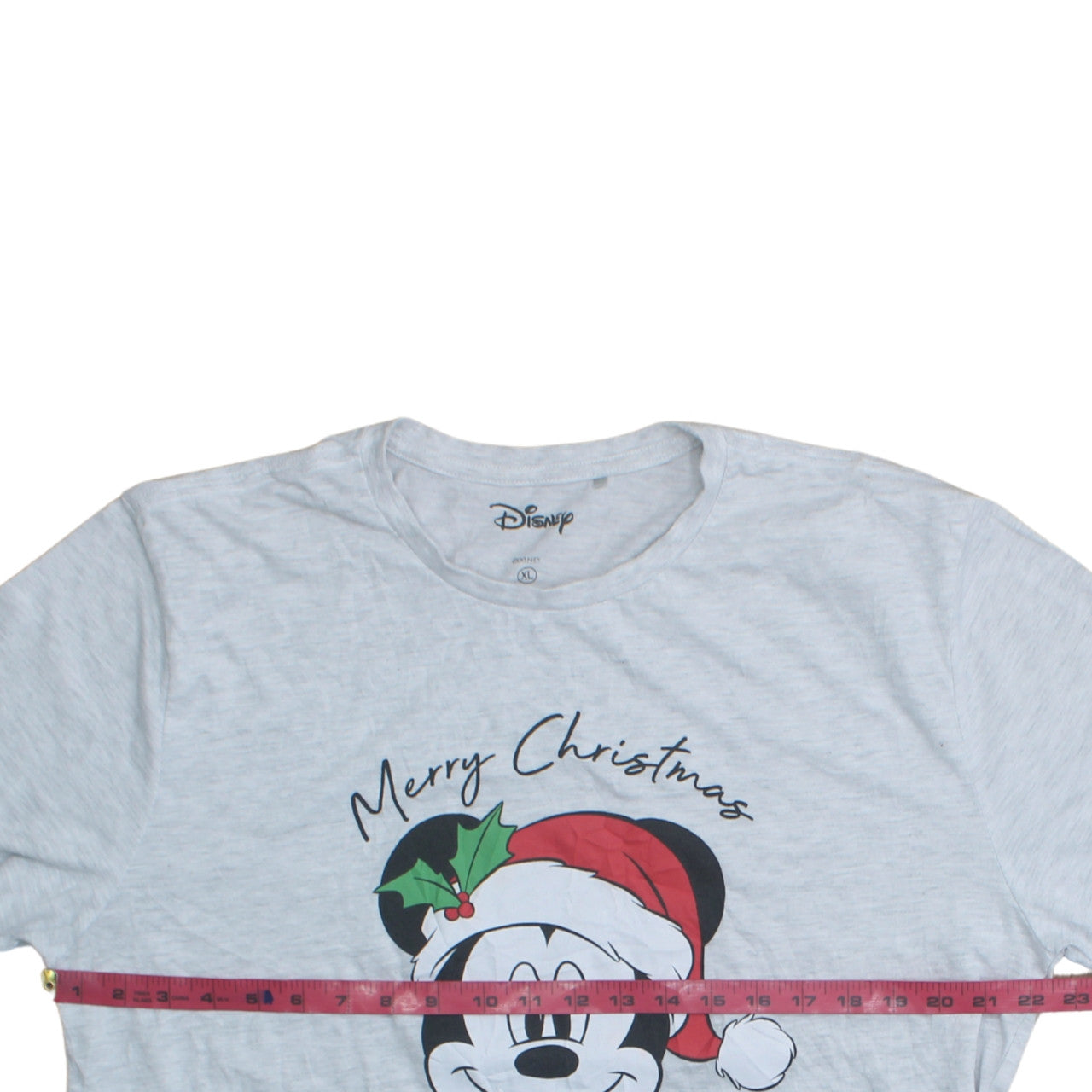 Disney Women’s Grey Mickey Mouse Christmas T-Shirt XL