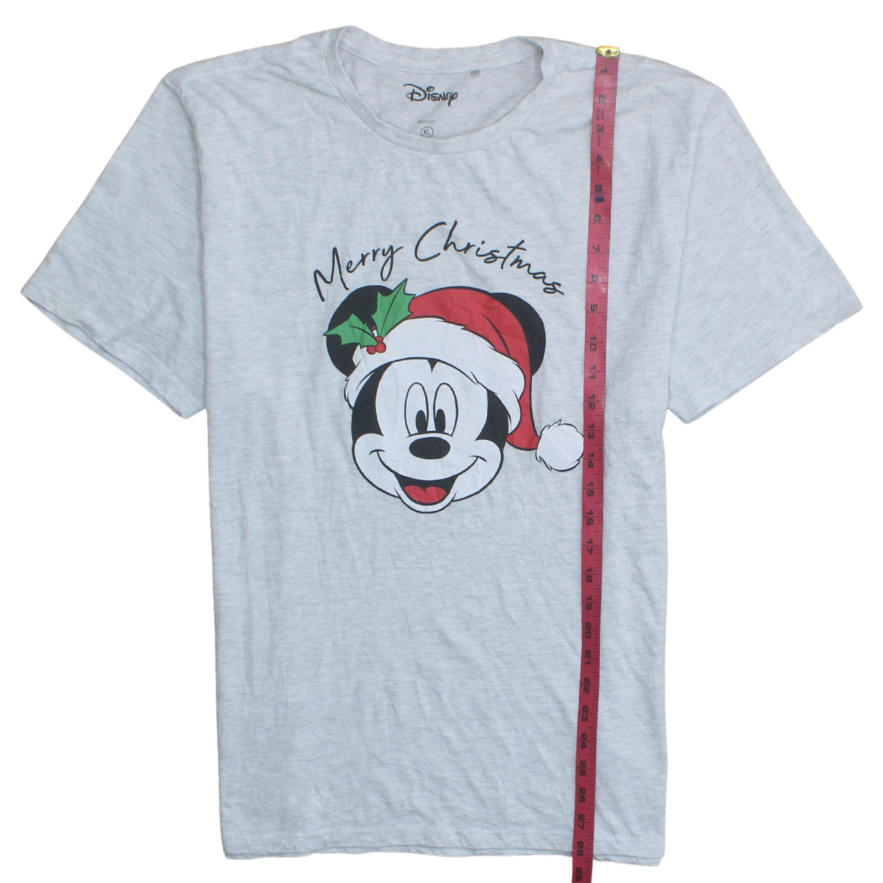 Disney Women’s Grey Mickey Mouse Christmas T-Shirt XL