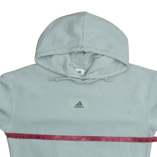 Adidas Women’s Mint Green Pullover Hoodie Size S Logo Cotton Blend