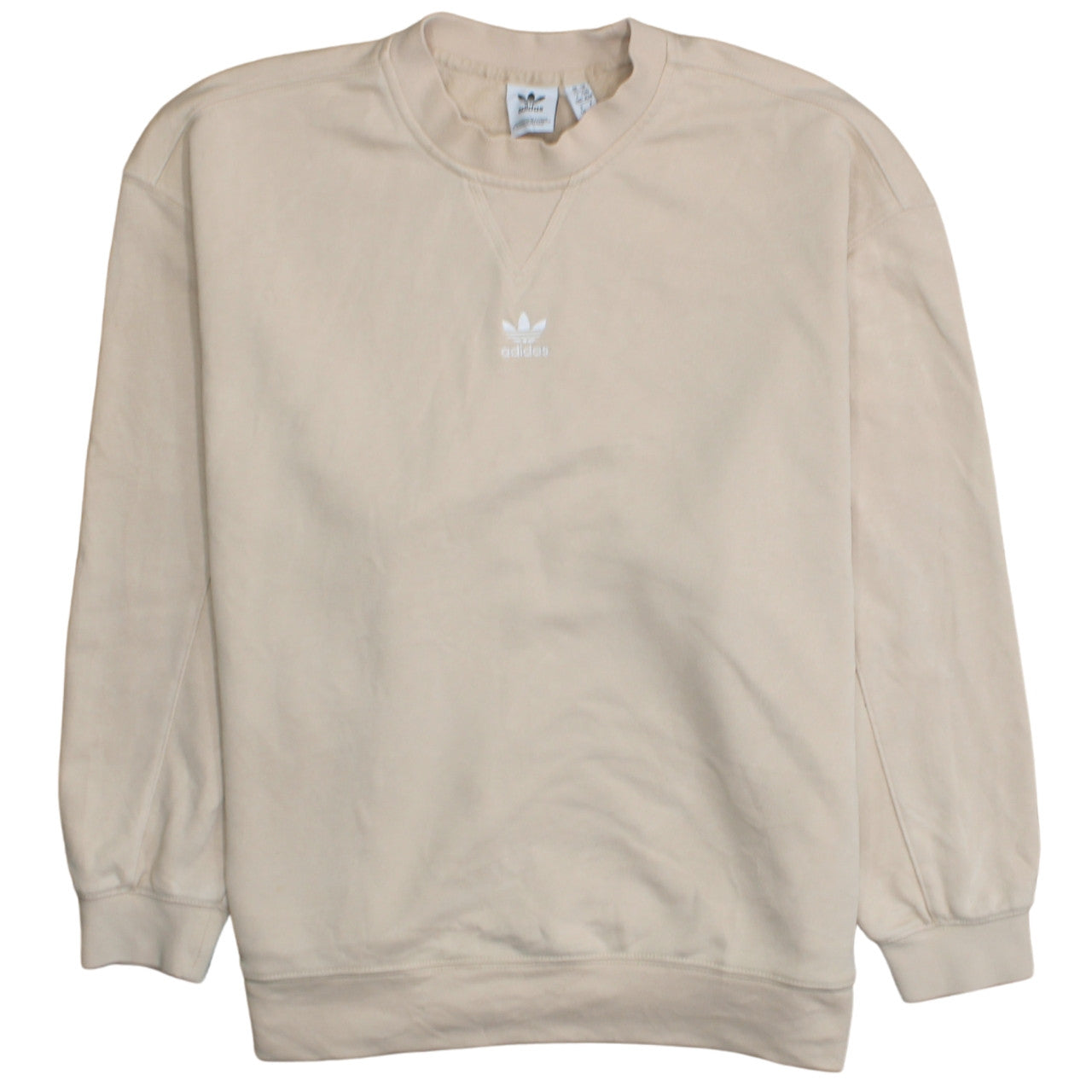 Adidas Women Beige Crew Neck Pullover Sweatshirt UK 14