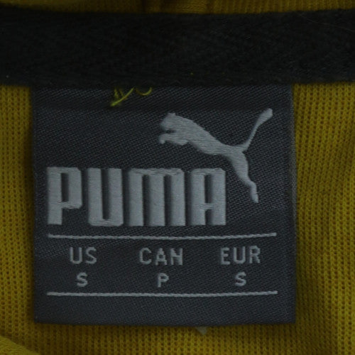 Puma Womens Yellow Pullover Hoodie Sweatshirt Size S Casual Cotton Blend