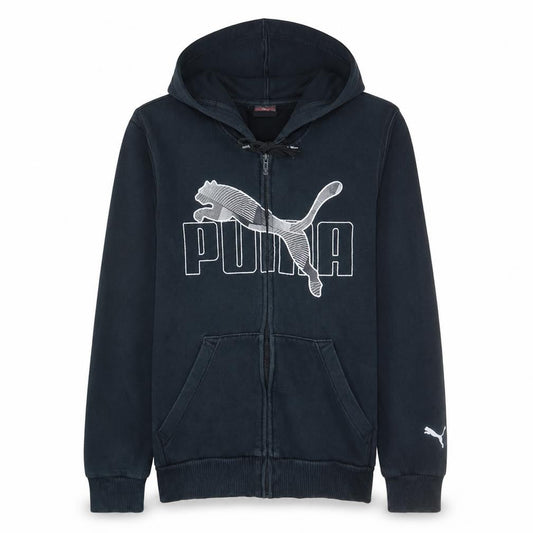 Puma Mens Black Full Zip Hoodie Size S Hooded Fleece Sweatshirt
