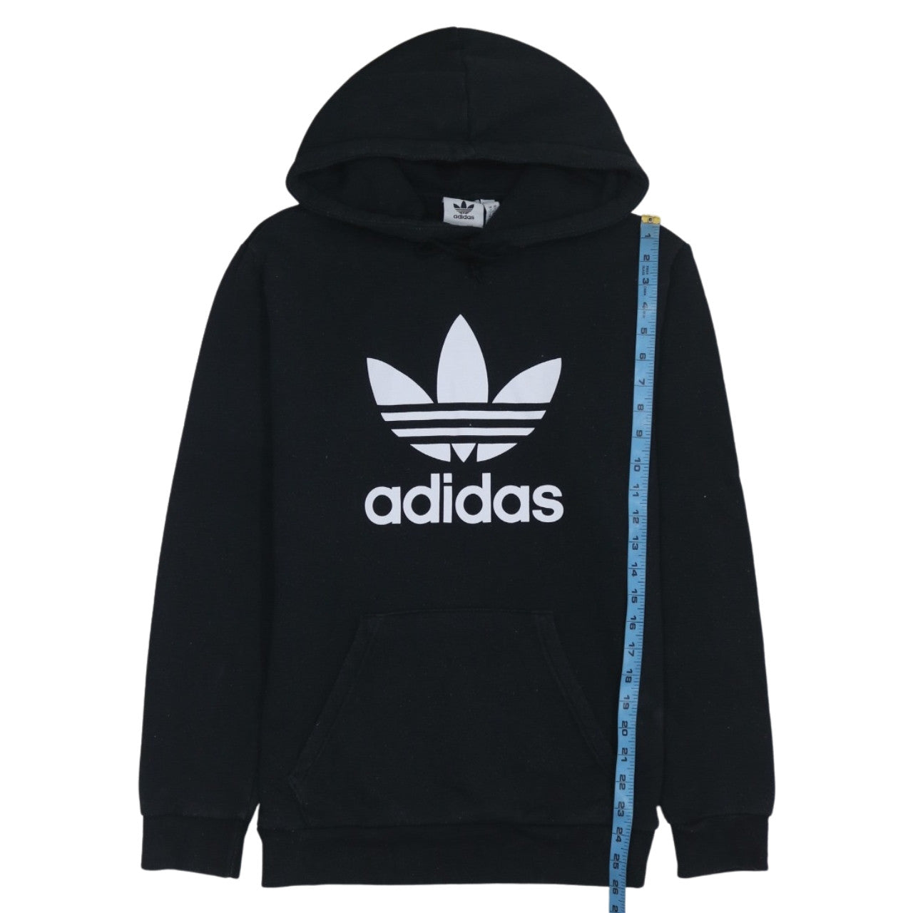 Adidas Womens Black Small Pullover Hoodie with Logo Print