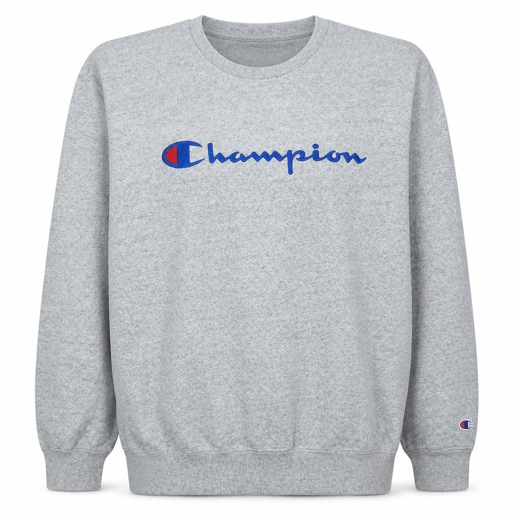 Champion Men's Grey XL Crew Neck Logo Sweatshirt