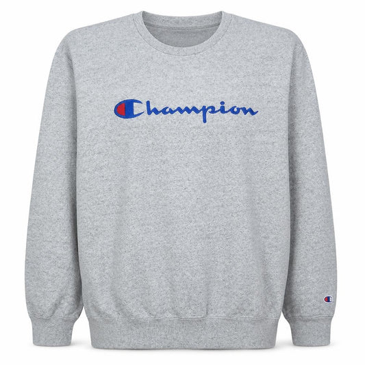 Champion Men's Grey XL Crew Neck Logo Sweatshirt