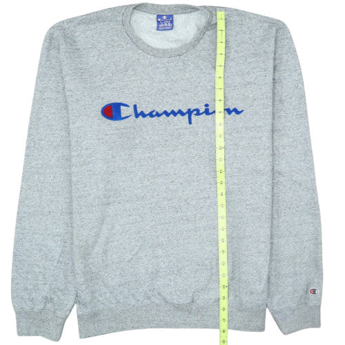 Champion Men's Grey XL Crew Neck Logo Sweatshirt