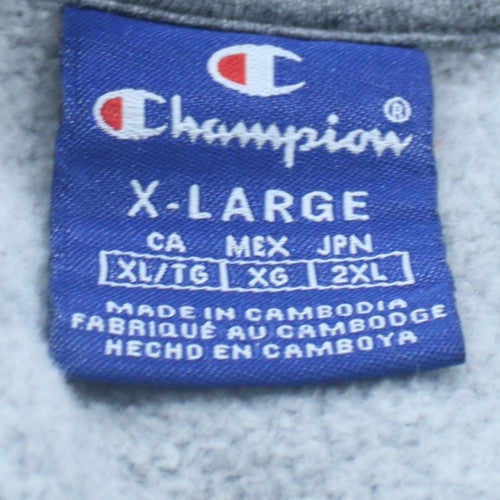 Champion Men's Grey XL Crew Neck Logo Sweatshirt