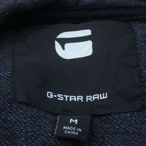 G-Star RAW Men's Grey Pullover Hoodie M Long Sleeve Logo Casual