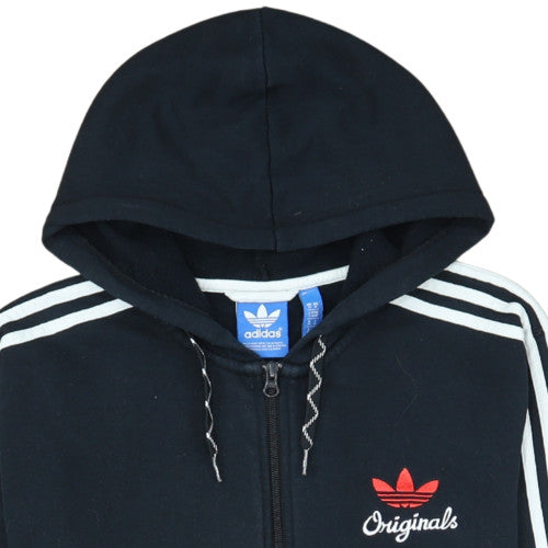 Adidas Originals Men's Black Full Zip Hoodie Size M Sports Style