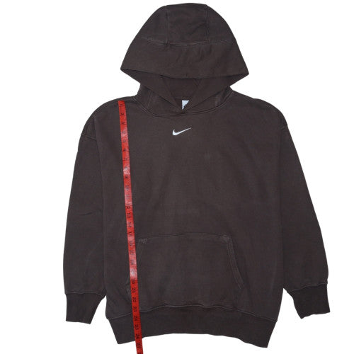 Nike Men's Brown Pullover Hoodie L Fleece Regular Fit Logo Sportswear