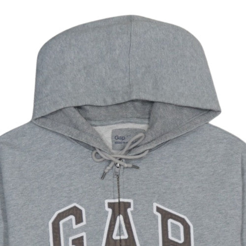 GAP Men’s Grey Full Zip Hoodie S Regular Fit Cotton Fleece