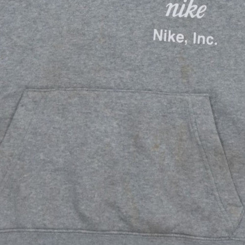 Nike Boys Grey XL Pullover Hoodie with Logo Print Sweatshirt