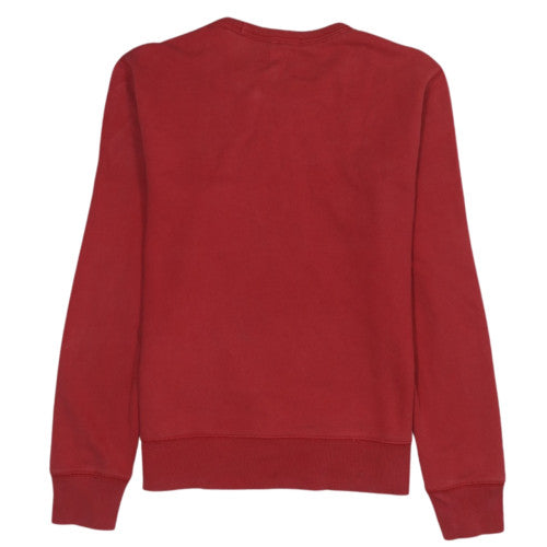 GAP Women Red Logo Crew Neck Pullover Sweatshirt Size S