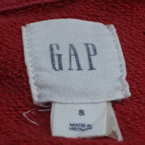 GAP Women Red Logo Crew Neck Pullover Sweatshirt Size S
