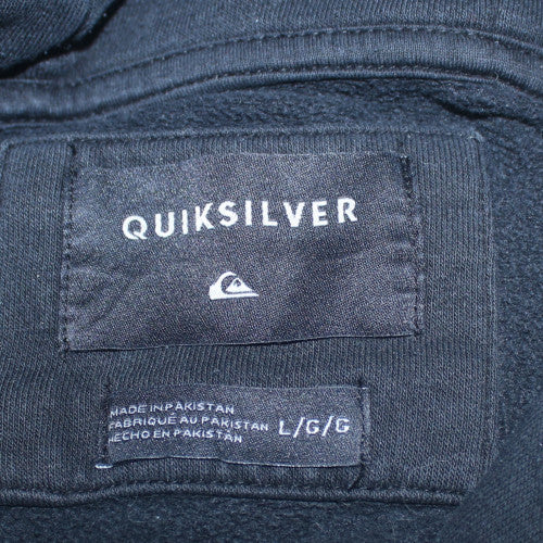 Quiksilver Mens Black Pullover Hoodie L Fleece Surf Style