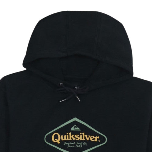 Quiksilver Mens Black Pullover Hoodie L Fleece Surf Style